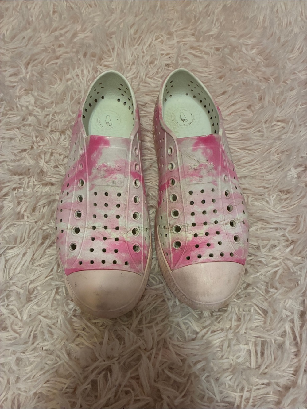 Native Shoes Women’s Pink Tie-Dye Slip-On Sneakers